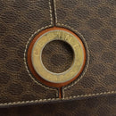 CELINE Macadam Canvas Shoulder Bag PVC Leather Brown Gold Auth 98428-23