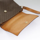 CELINE Macadam Canvas Shoulder Bag PVC Leather Brown Gold Auth 98428-24