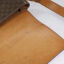 CELINE Macadam Canvas Shoulder Bag PVC Leather Brown Gold Auth 98428-25