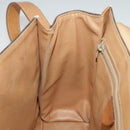 CELINE Macadam Canvas Shoulder Bag PVC Leather Brown Gold Auth 98428-28