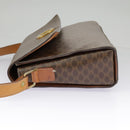 CELINE Macadam Canvas Shoulder Bag PVC Leather Brown Gold Auth 98428-3
