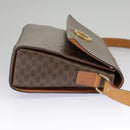 CELINE Macadam Canvas Shoulder Bag PVC Leather Brown Gold Auth 98428-4