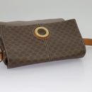 CELINE Macadam Canvas Shoulder Bag PVC Leather Brown Gold Auth 98428-6