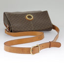 CELINE Macadam Canvas Shoulder Bag PVC Leather Brown Gold Auth 98428-7