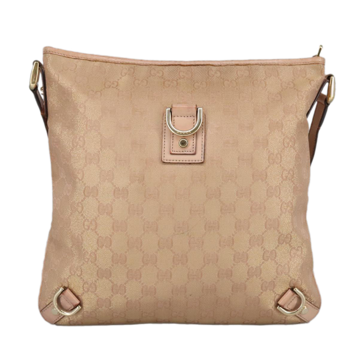 GUCCI GG Canvas Shoulder Bag Pink Gold 131326 Auth 98450 - 0