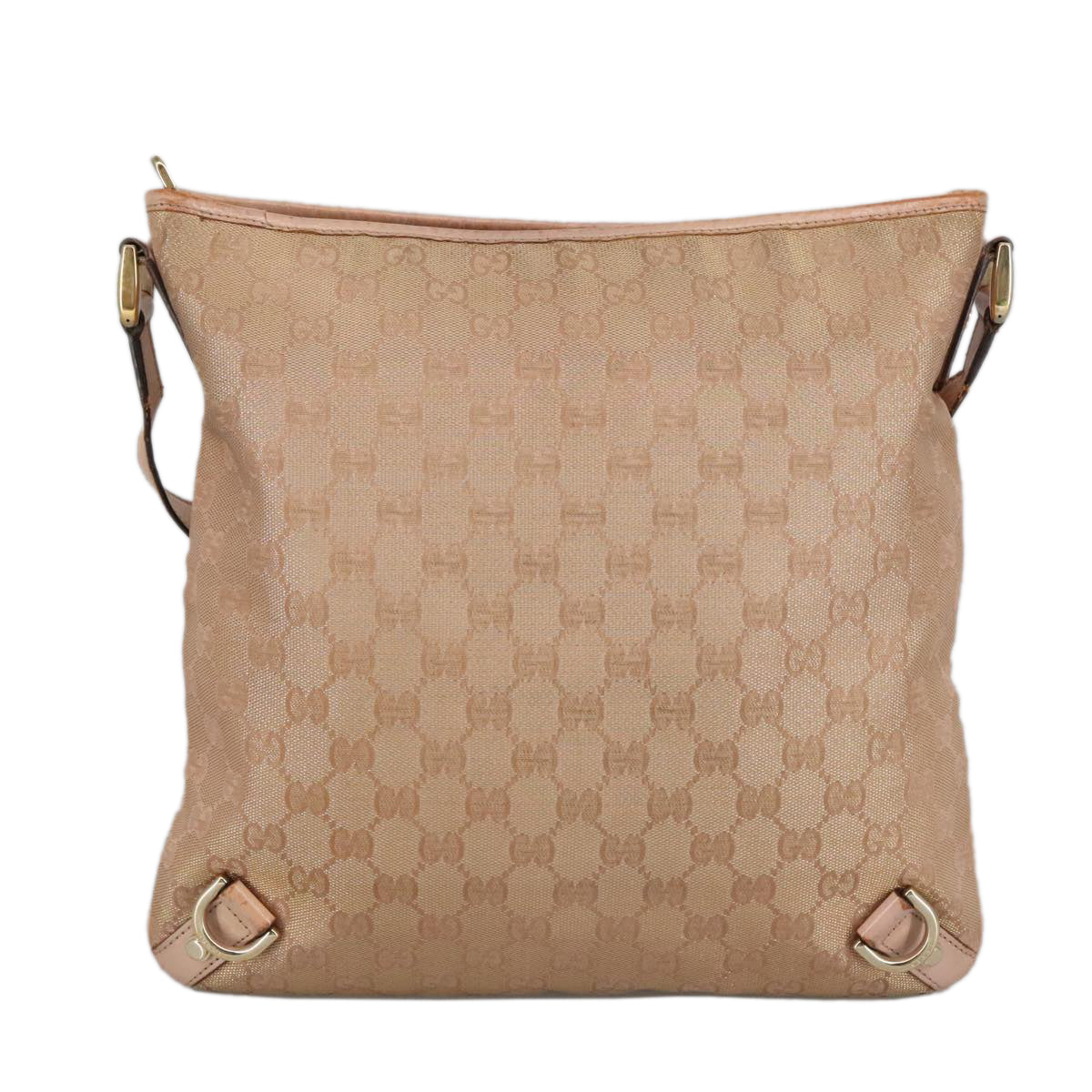 GUCCI GG Canvas Shoulder Bag Pink Gold 131326 Auth 98450