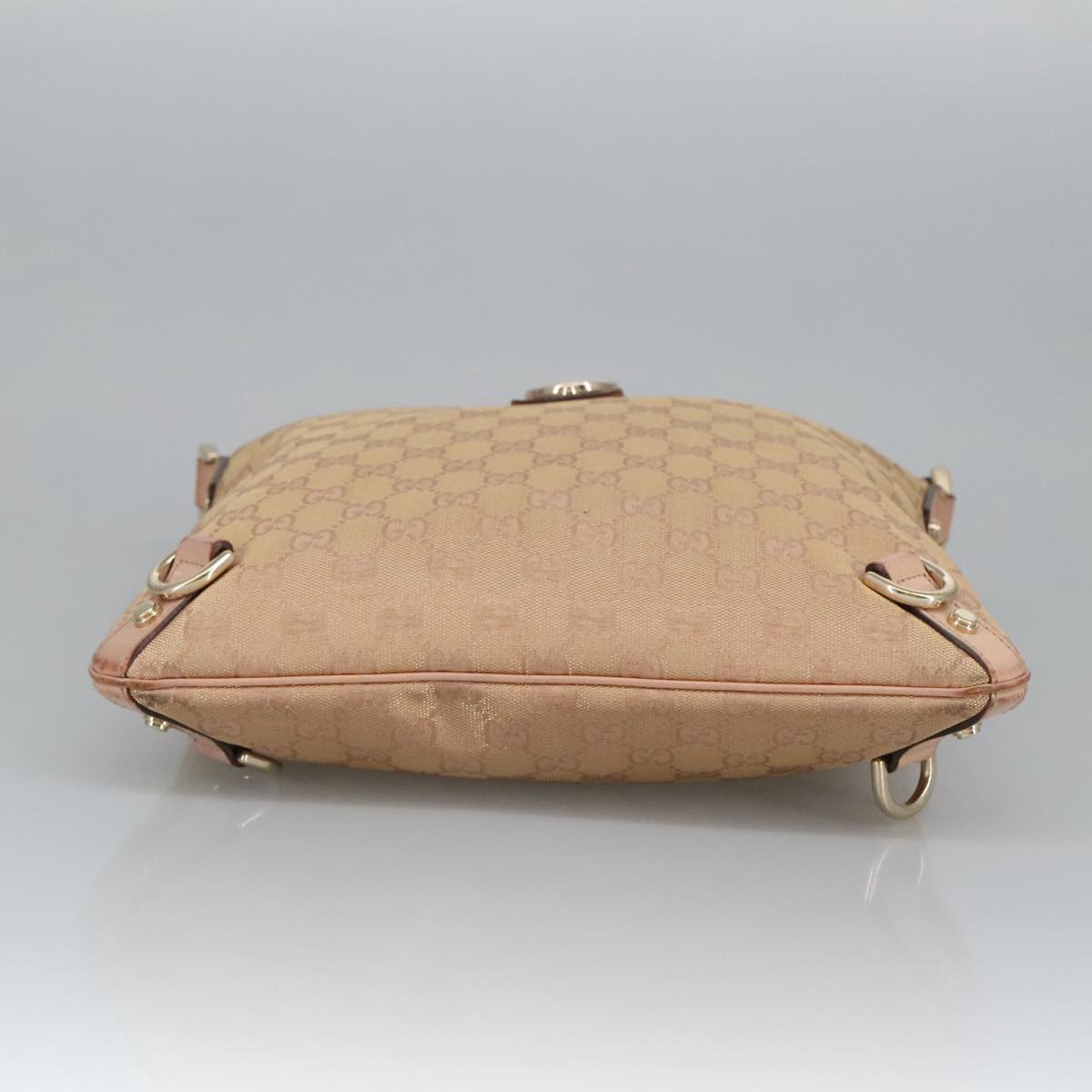 GUCCI GG Canvas Shoulder Bag Pink Gold 131326 Auth 98450