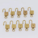 LOUIS VUITTON Padlock Metal 20 Set Gold Tone LV Auth 98462-12