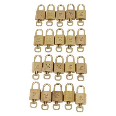 LOUIS VUITTON Padlock Metal 20 Set Gold Tone LV Auth 98462 - 0