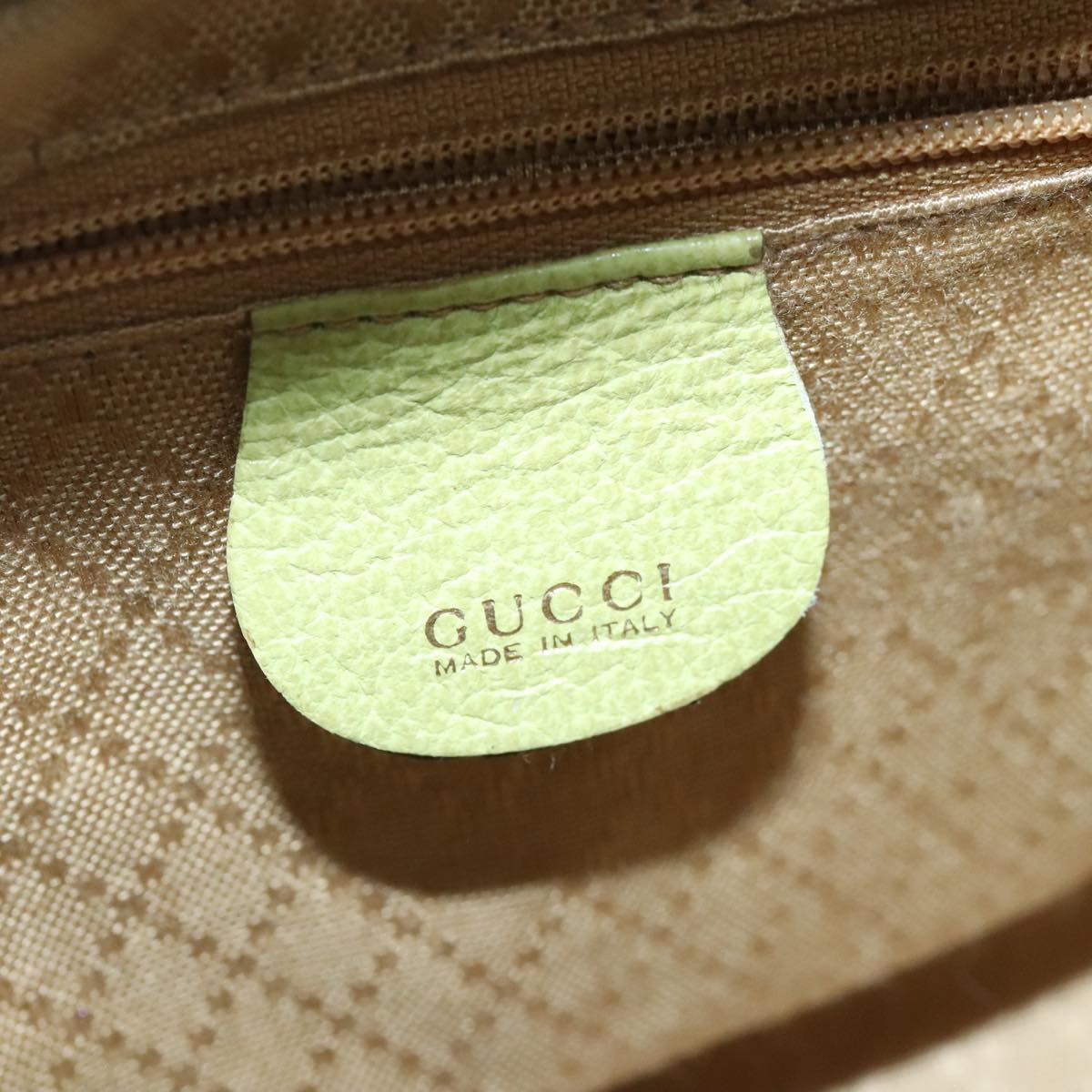 GUCCI Bamboo Hand Bag Suede 2way Gold Light green 000 122 0316 Auth 98469