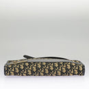 Christian Dior Trotter Canvas Shoulder Bag Navy Gold Auth 98475-6