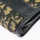 Christian Dior Trotter Canvas Shoulder Bag Navy Gold Auth 98475-15