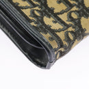 Christian Dior Trotter Canvas Shoulder Bag Navy Gold Auth 98475-16