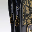 Christian Dior Trotter Canvas Shoulder Bag Navy Gold Auth 98475-20
