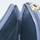 Christian Dior Trotter Canvas Shoulder Bag Navy Gold Auth 98475-25