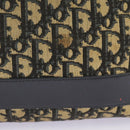Christian Dior Trotter Canvas Shoulder Bag Navy Gold Auth 98475-2