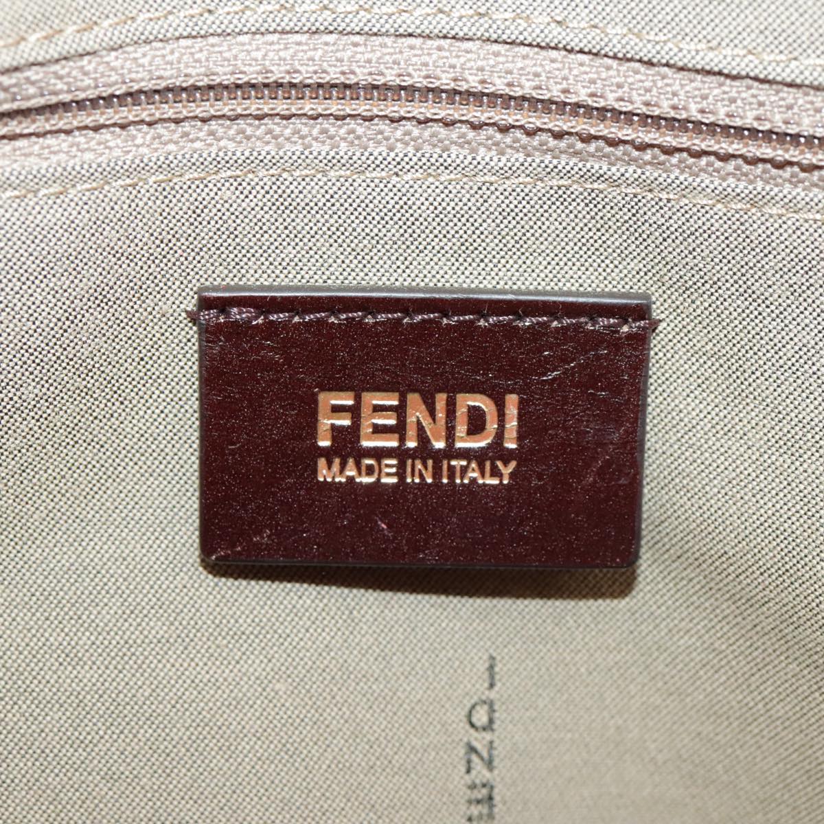 FENDI Zucca Canvas Tote Bag White Red Auth 98476