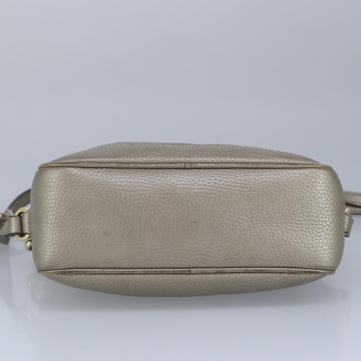 GUCCI Soho Shoulder Bag Leather Beige Gold 808364 Auth 98480