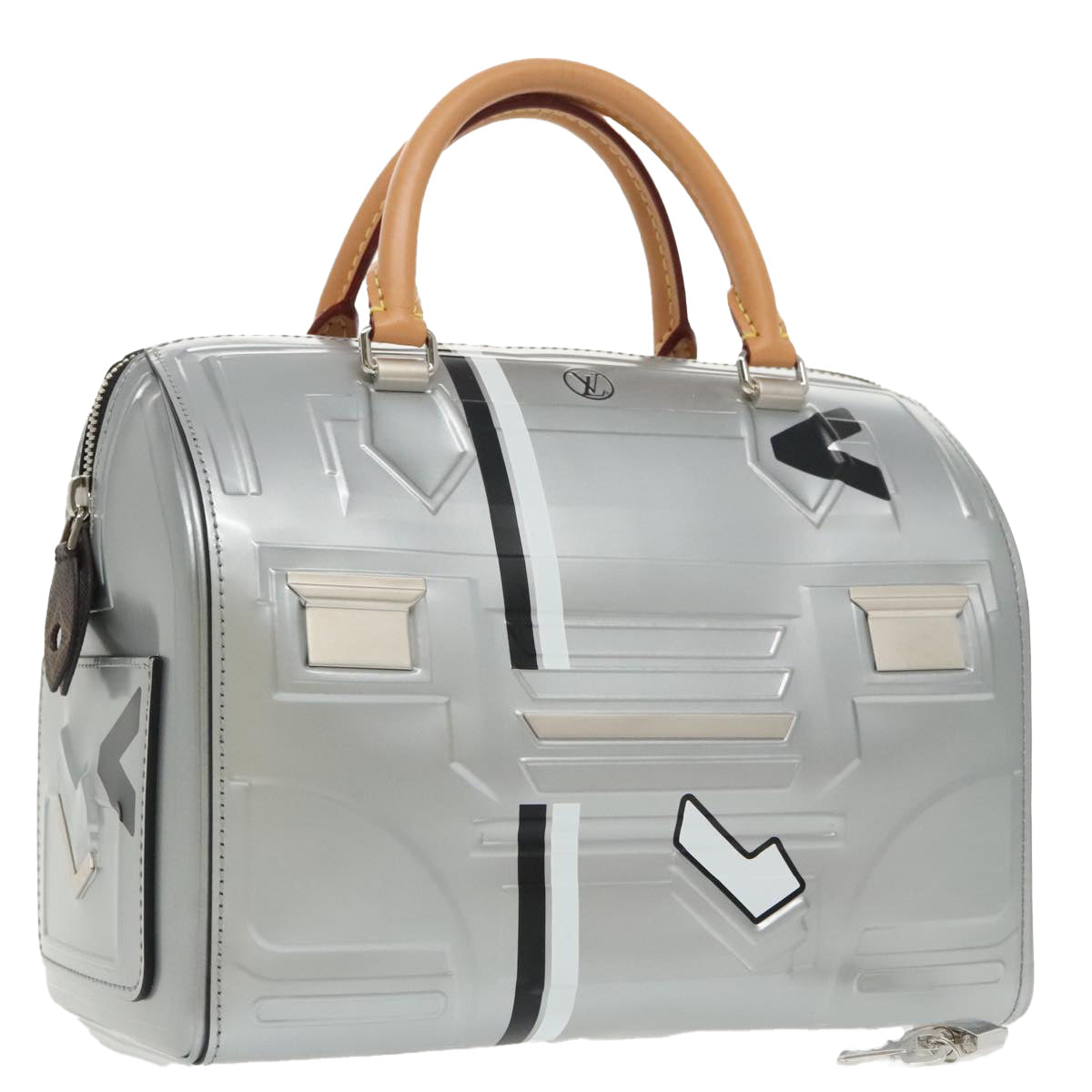 LOUIS VUITTON Epi Space Embossed Speedy 25 Hand Bag Silver M54941 Auth 98490SA