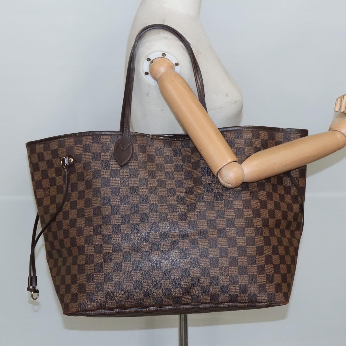 LOUIS VUITTON Damier Ebene Neverfull GM Tote Bag N51106 LV Auth 98493