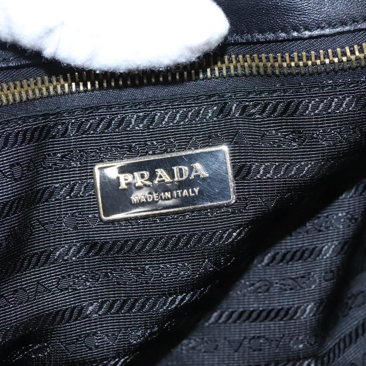 PRADA Hand Bag Nylon Pink Black gold Auth 98516