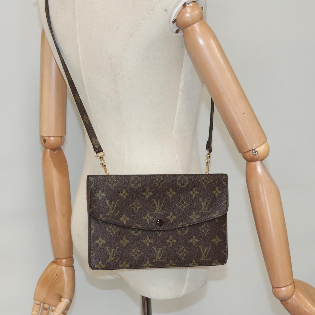 LOUIS VUITTON Monogram Double Rabat Shoulder Bag M51815 LV Auth 98524