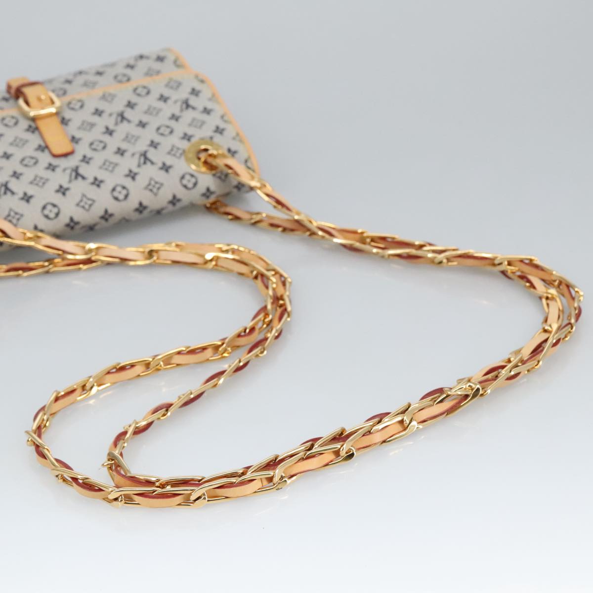 LOUIS VUITTON Monogram Mini Camille Chain Shoulder Bag Blue M92002 Auth 98527A