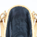 Salvatore Ferragamo Gancini Hand Bag Wicker Beige Gold Auth 98528AM-17