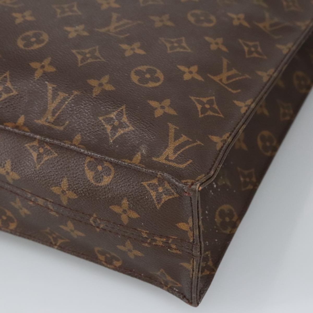 LOUIS VUITTON Monogram Sac Plat Hand Bag M51140 LV Auth 98536