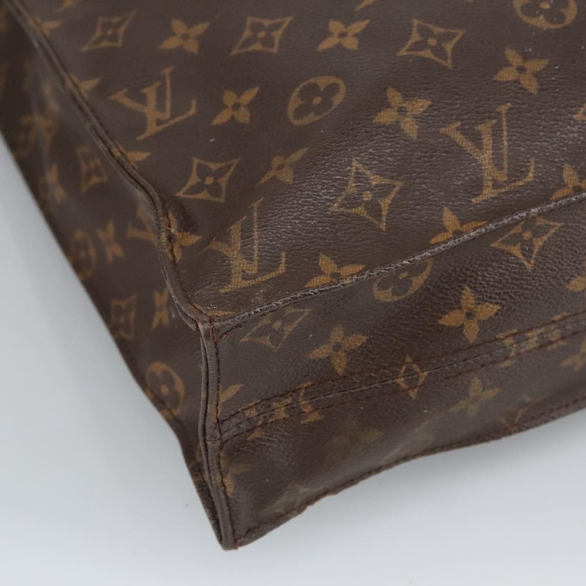 LOUIS VUITTON Monogram Sac Plat Hand Bag M51140 LV Auth 98536