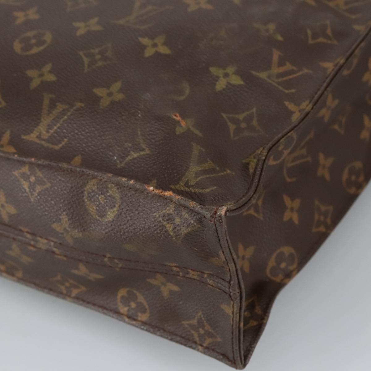 LOUIS VUITTON Monogram Sac Plat Hand Bag M51140 LV Auth 98536