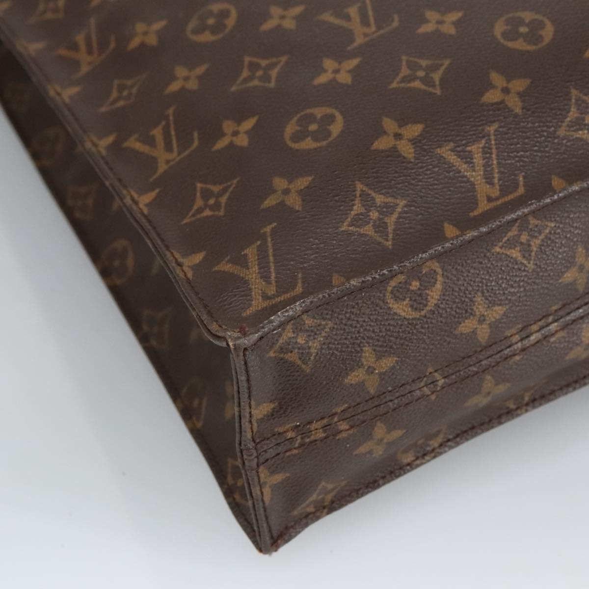 LOUIS VUITTON Monogram Sac Plat Hand Bag M51140 LV Auth 98536