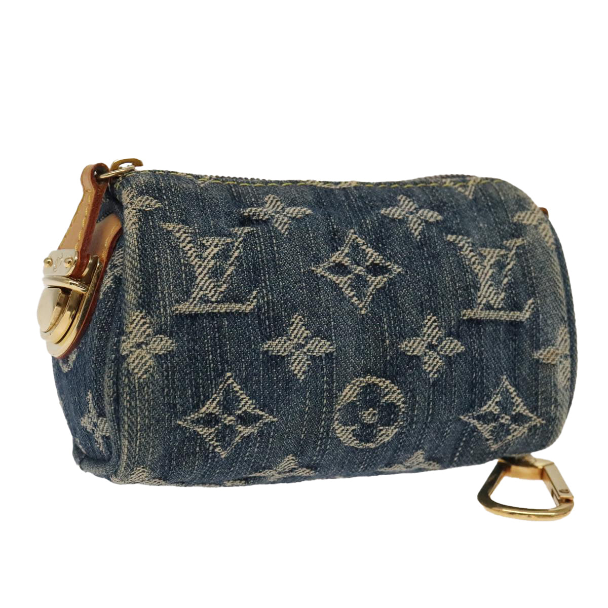 LOUIS VUITTON Monogram Denim Trousse Speedy Pouch Blue M95082 LV Auth 98559