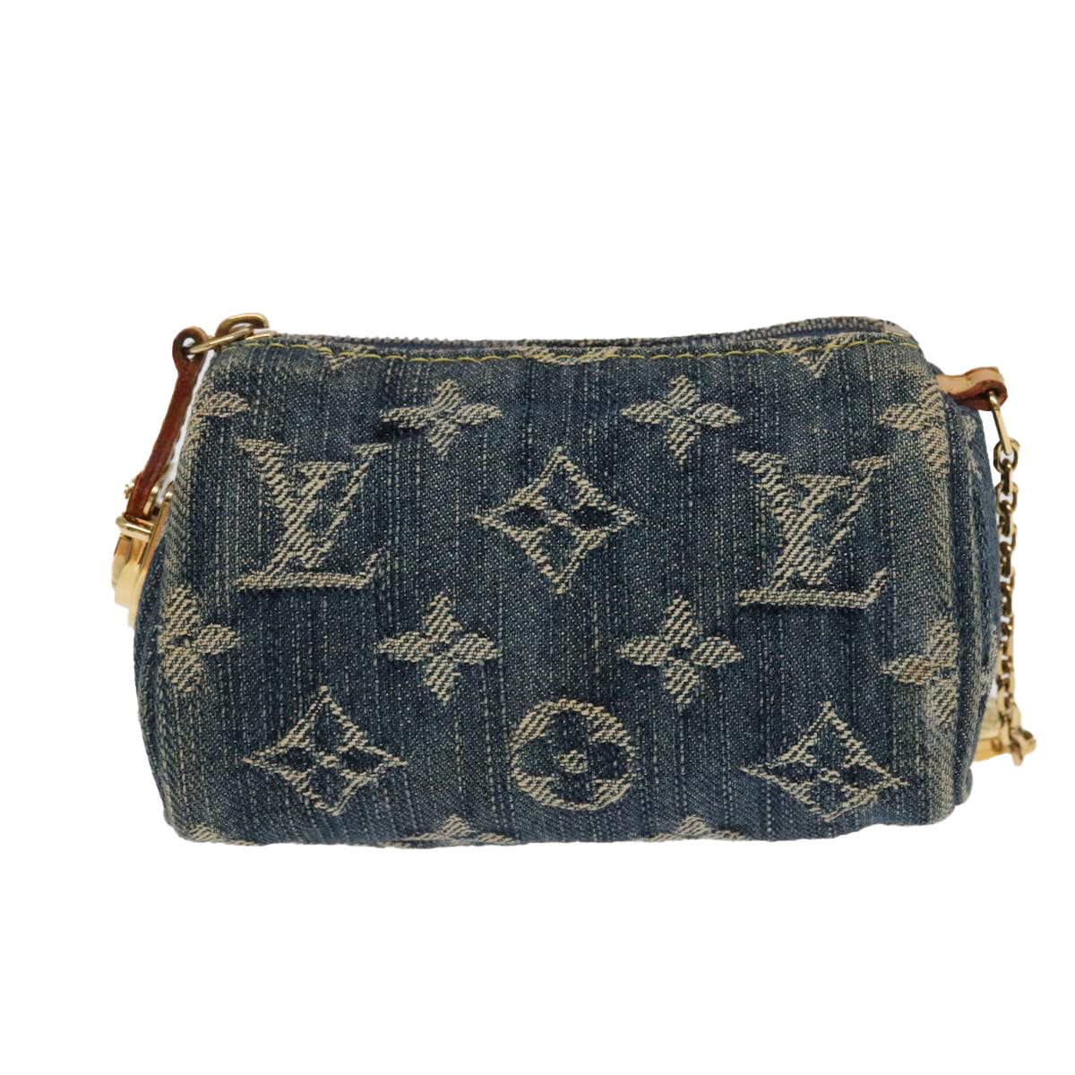 LOUIS VUITTON Monogram Denim Trousse Speedy Pouch Blue M95082 LV Auth 98559