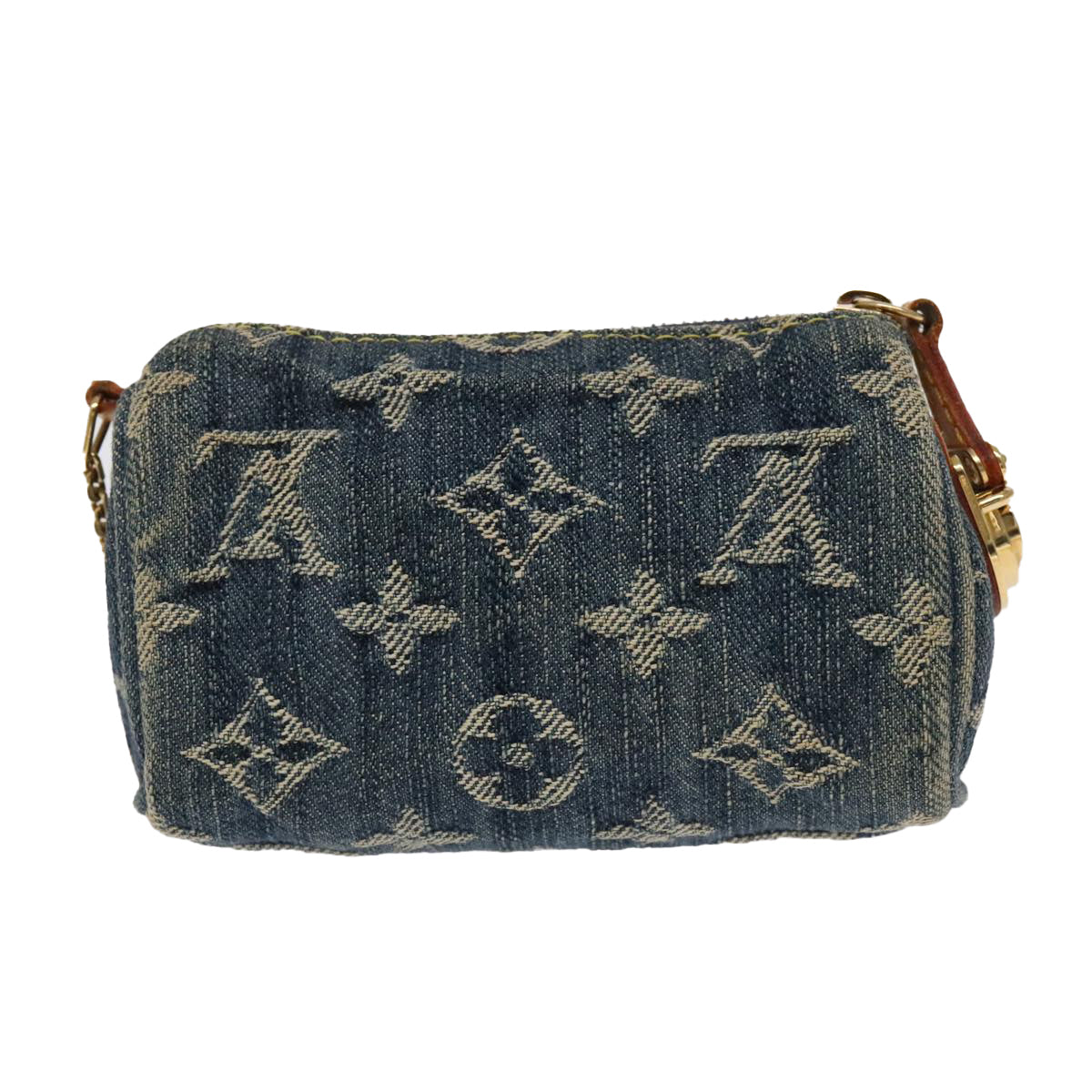 LOUIS VUITTON Monogram Denim Trousse Speedy Pouch Blue M95082 LV Auth 98559 - 0