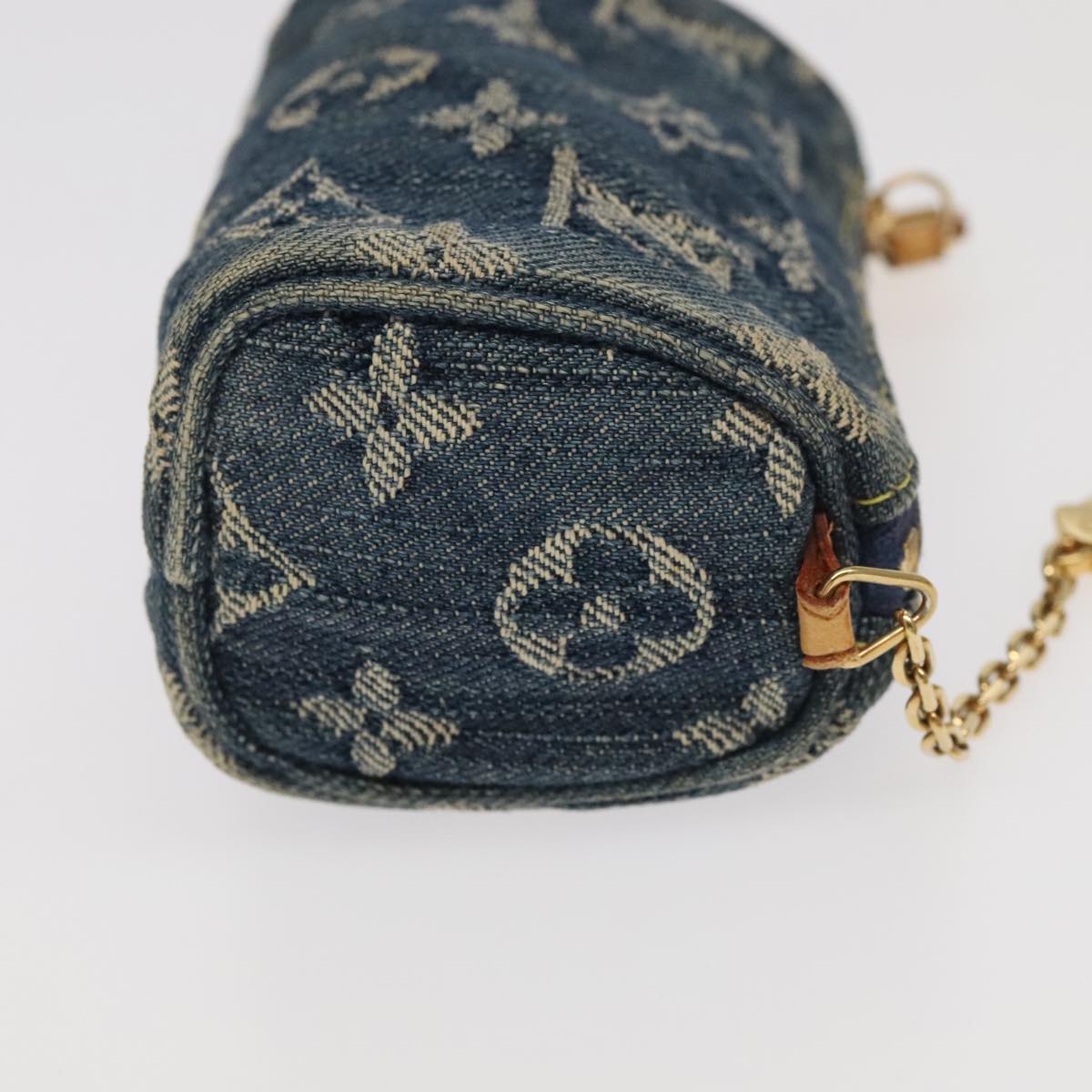 LOUIS VUITTON Monogram Denim Trousse Speedy Pouch Blue M95082 LV Auth 98559