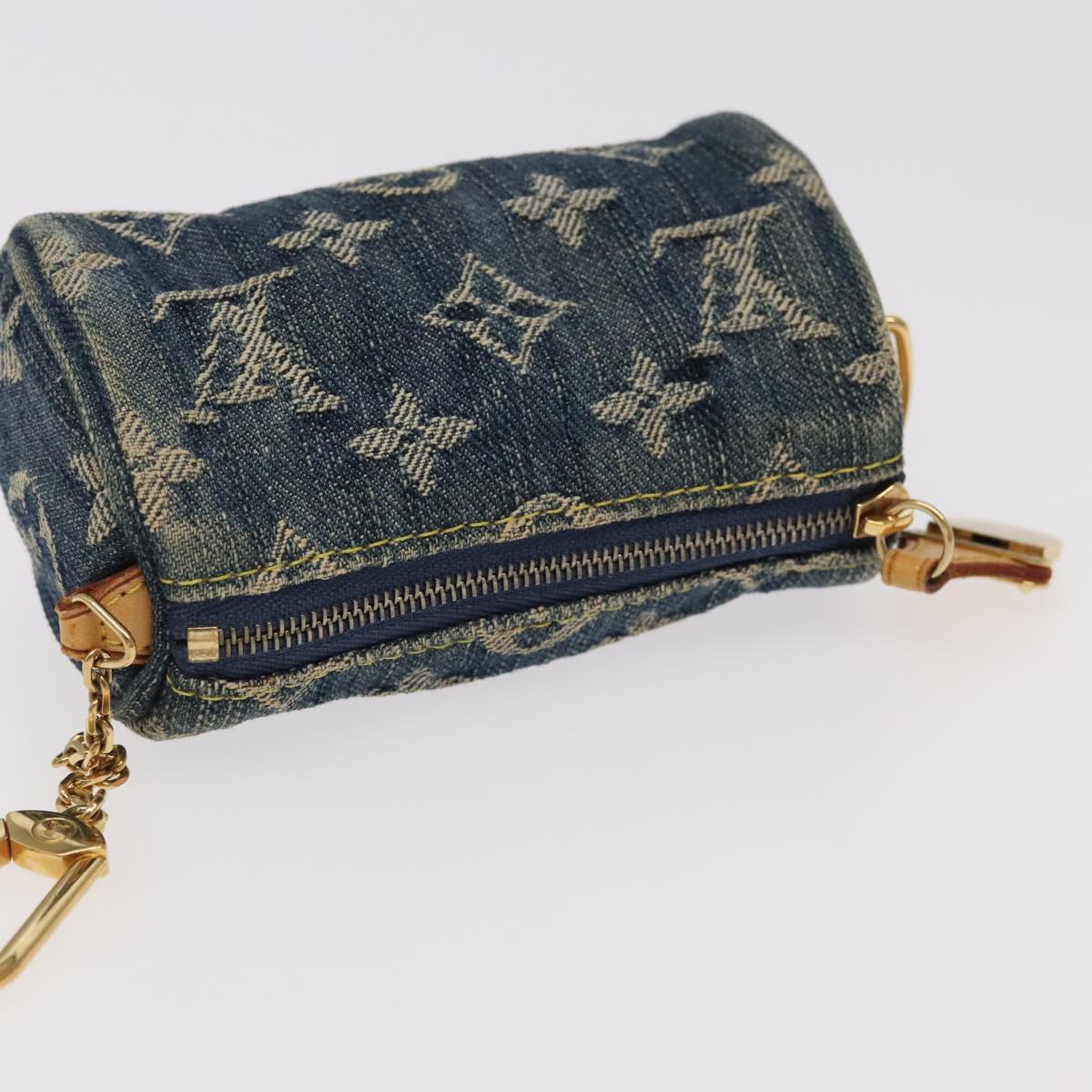 LOUIS VUITTON Monogram Denim Trousse Speedy Pouch Blue M95082 LV Auth 98559