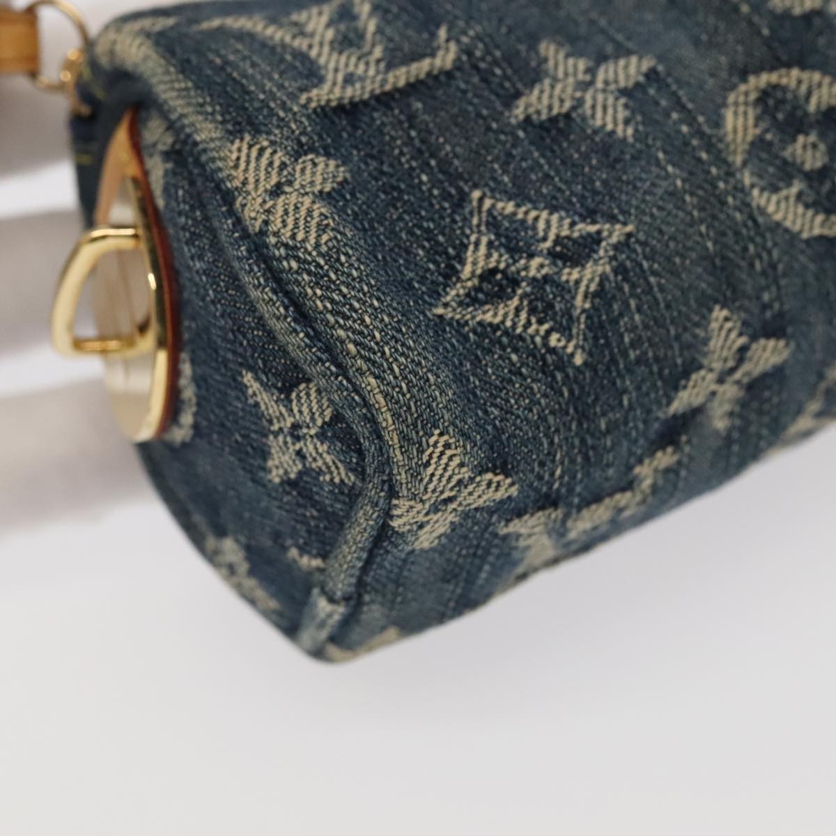 LOUIS VUITTON Monogram Denim Trousse Speedy Pouch Blue M95082 LV Auth 98559