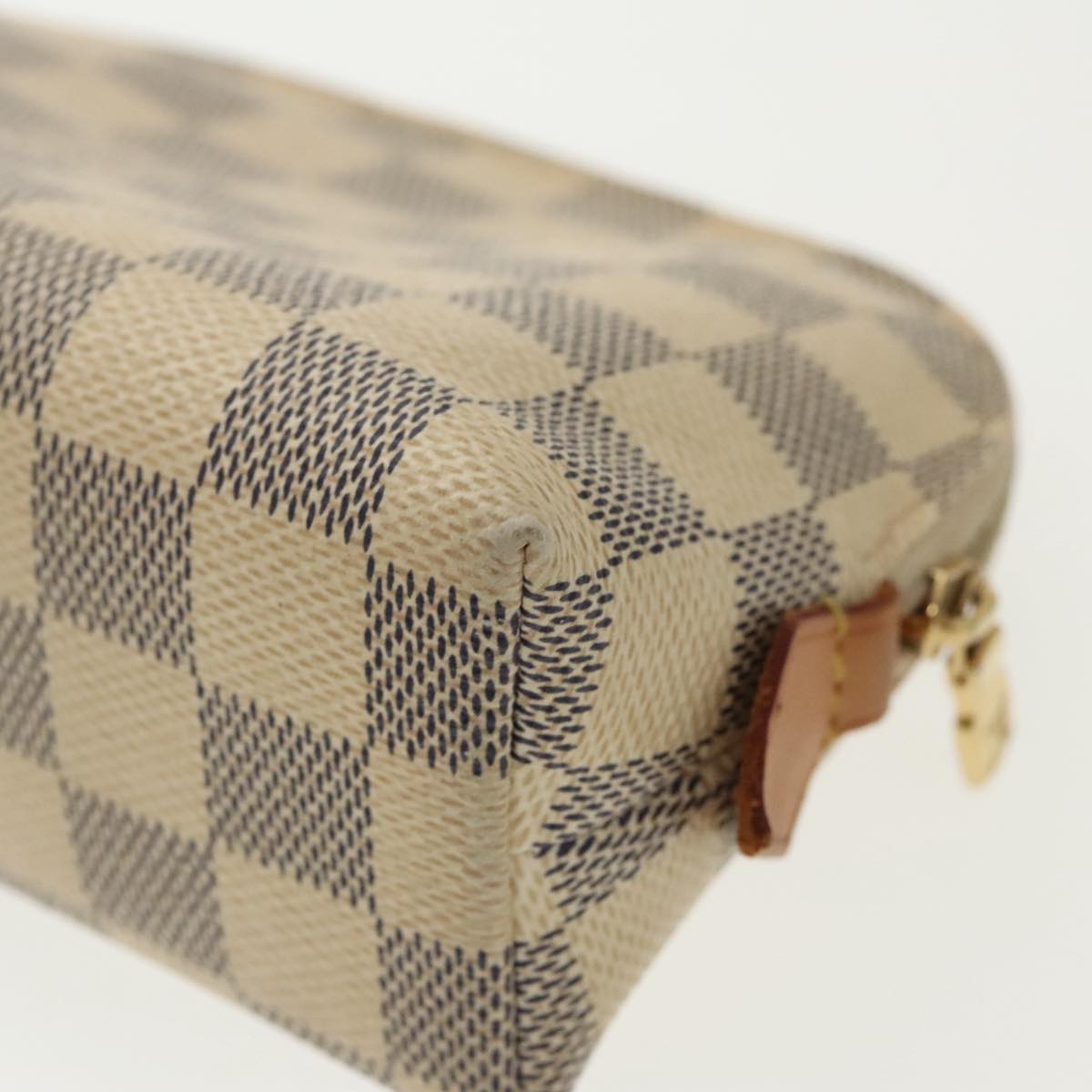 LOUIS VUITTON Damier Azur Pochette Cosmetic PM Pouch N60024 LV Auth 98561