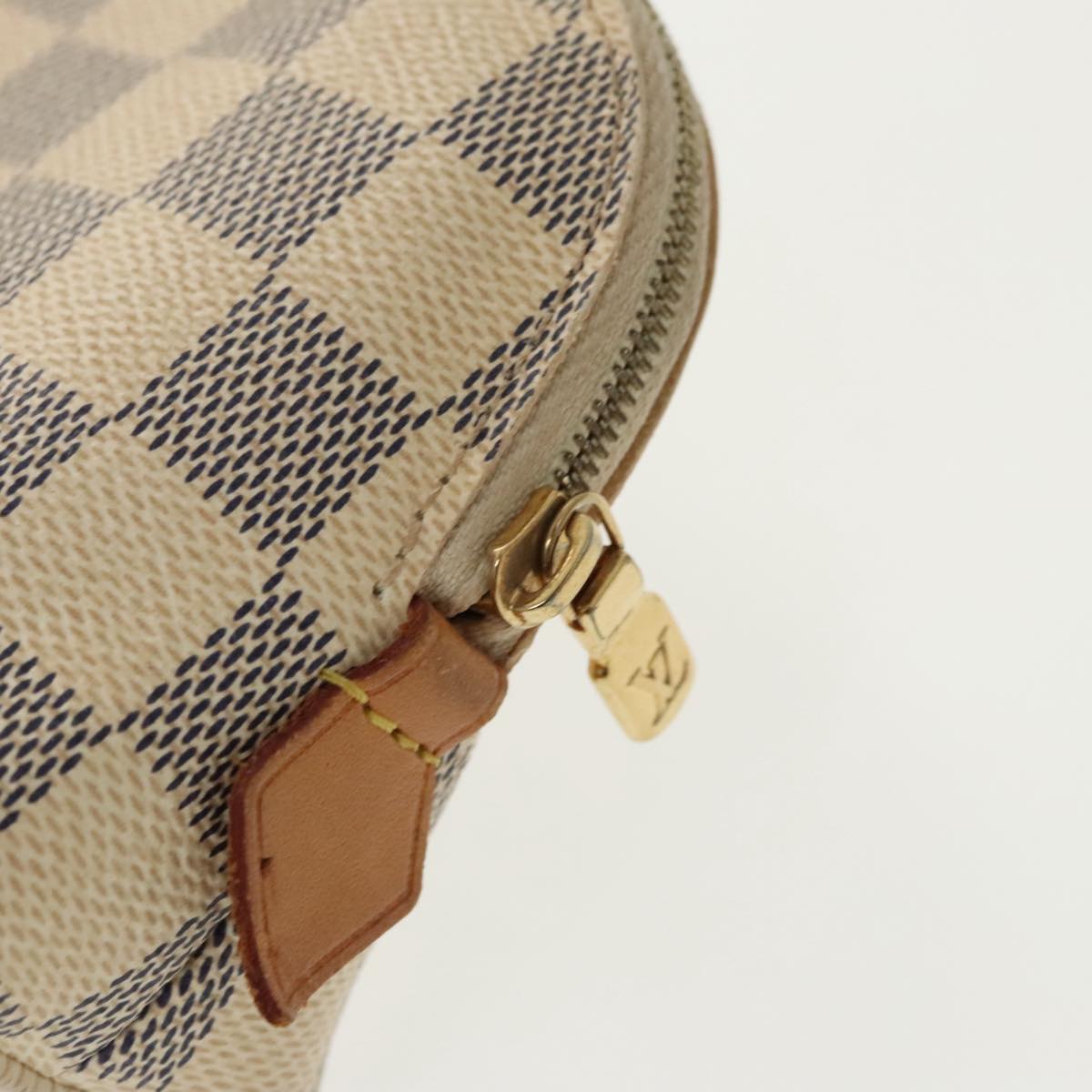 LOUIS VUITTON Damier Azur Pochette Cosmetic PM Pouch N60024 LV Auth 98561