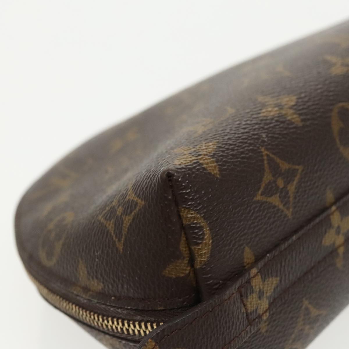 LOUIS VUITTON Monogram Trousse Demi Ronde Cosmetic Pouch M47520 LV Auth 98574