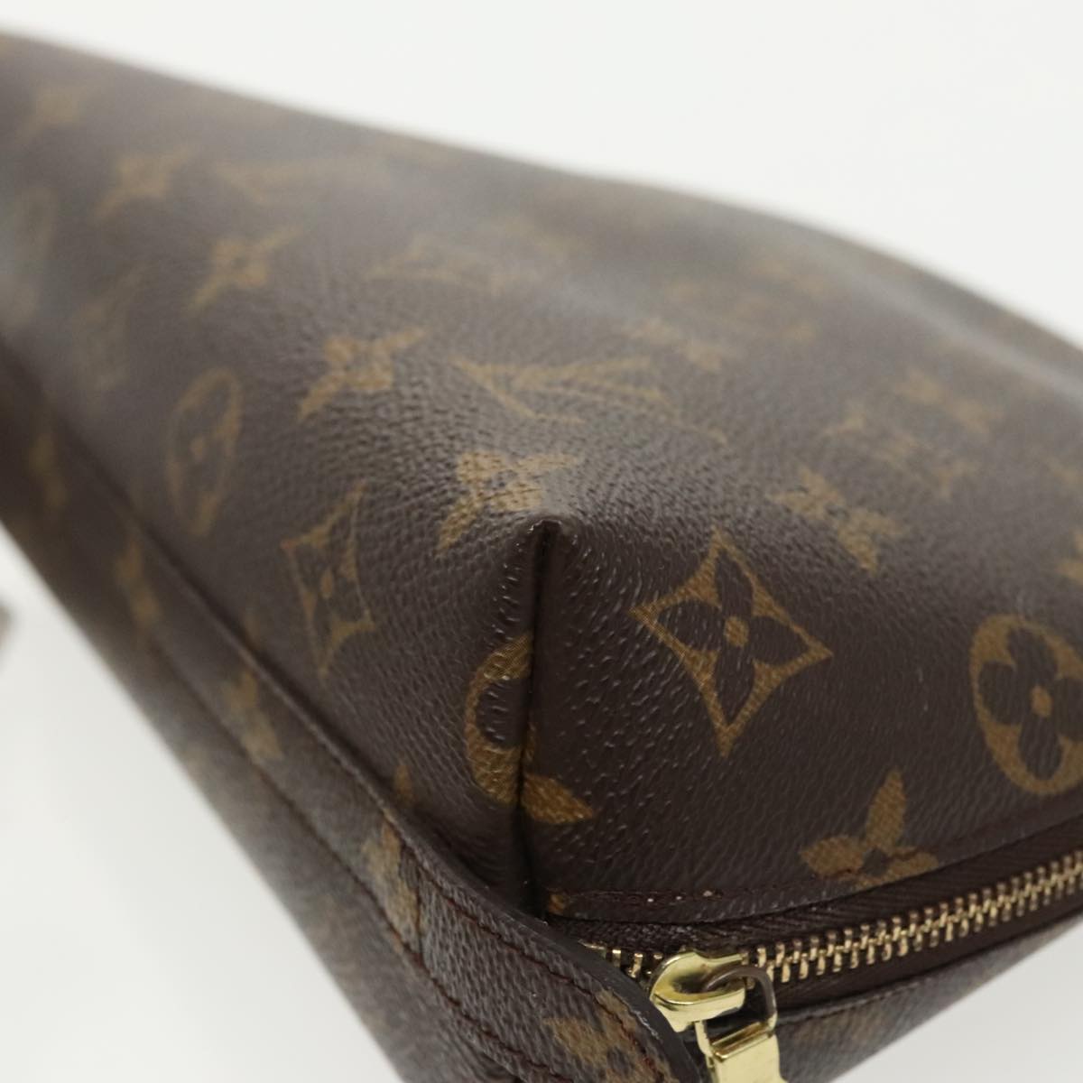 LOUIS VUITTON Monogram Trousse Demi Ronde Cosmetic Pouch M47520 LV Auth 98574