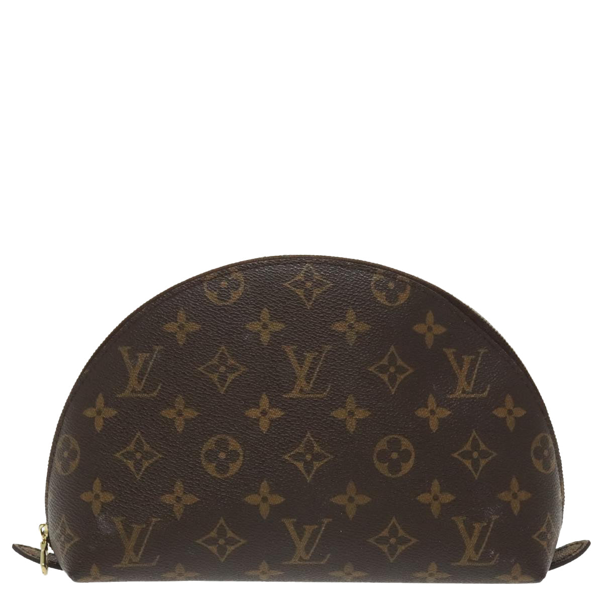 LOUIS VUITTON Monogram Trousse Demi Ronde Cosmetic Pouch M47520 LV Auth 98574