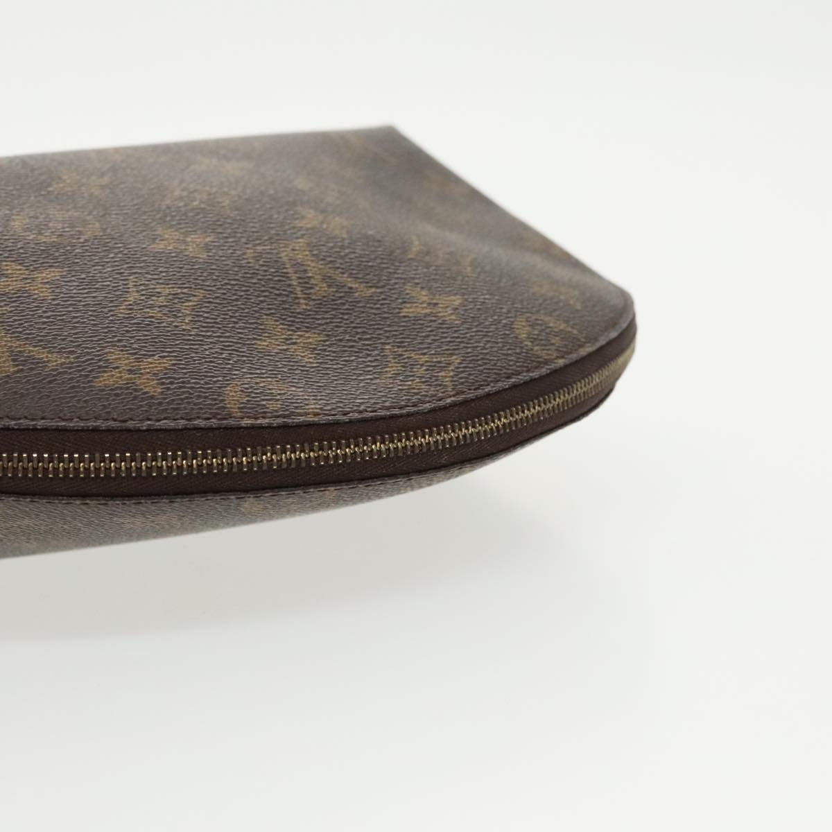 LOUIS VUITTON Monogram Trousse Demi Ronde Cosmetic Pouch M47520 LV Auth 98574