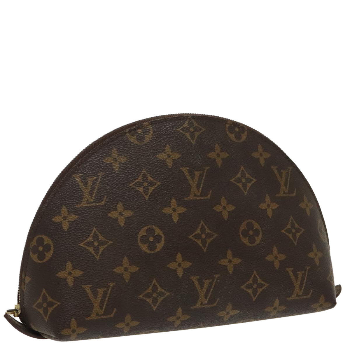 LOUIS VUITTON Monogram Trousse Demi Ronde Cosmetic Pouch M47520 LV Auth 98575