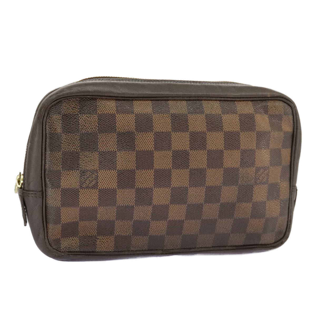 LOUIS VUITTON Damier Ebene Trousse Toilette 25 Clutch Bag N47624 LV Auth 98578