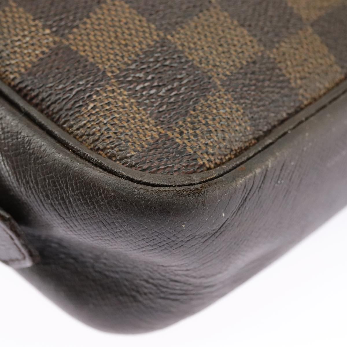 LOUIS VUITTON Damier Ebene Trousse Toilette 25 Clutch Bag N47624 LV Auth 98578