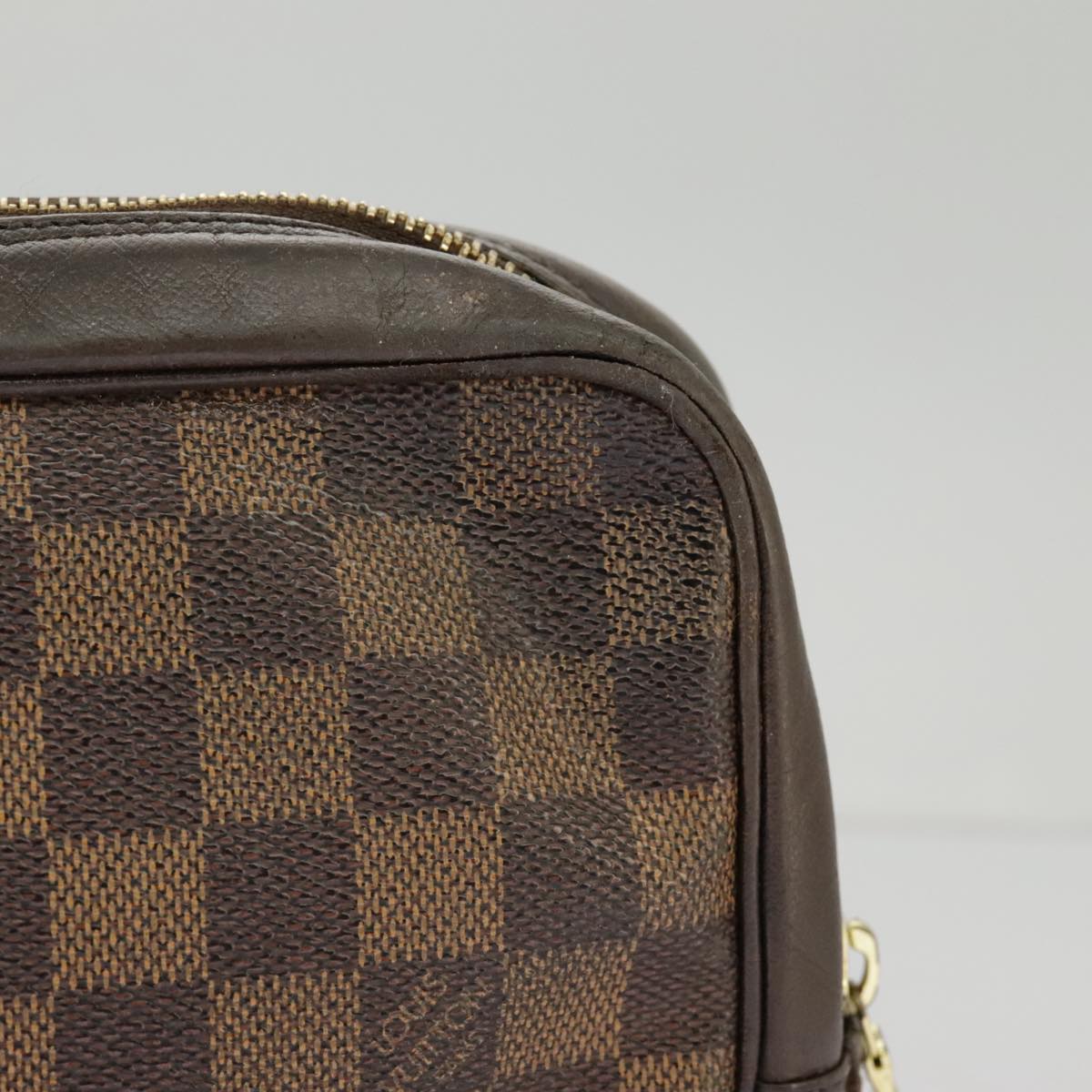 LOUIS VUITTON Damier Ebene Trousse Toilette 25 Clutch Bag N47624 LV Auth 98578