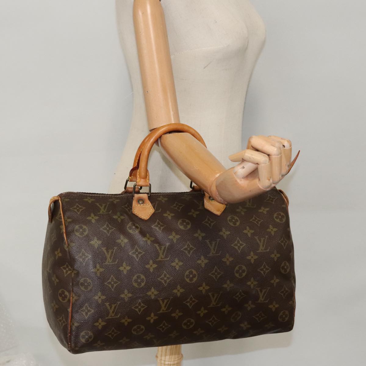 LOUIS VUITTON Monogram Speedy 35 Hand Bag M41524 LV Auth 98579