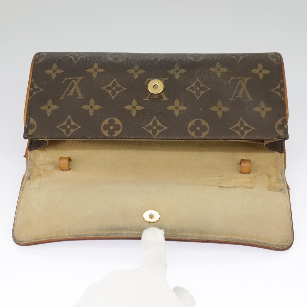 LOUIS VUITTON Monogram Pochette Twin GM Shoulder Bag M51852 LV Auth 98583